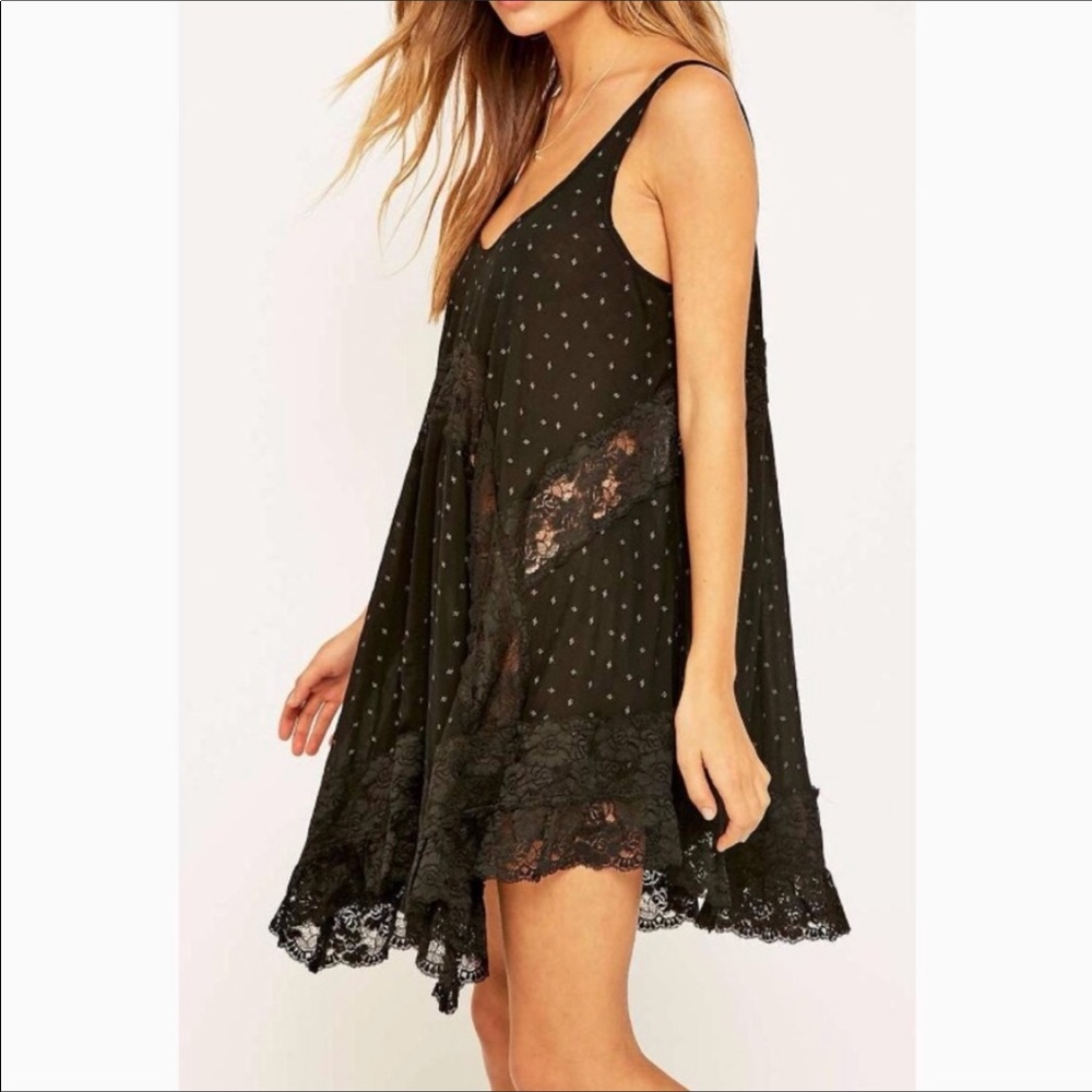 Free People she swings slip dress in black
